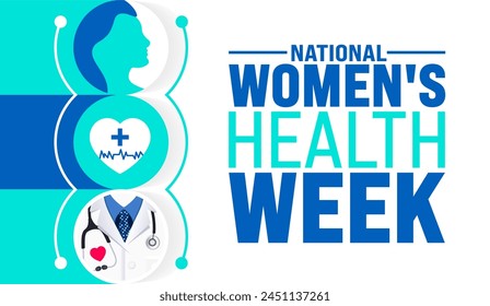 May is National Women's Health Week background template. Holiday concept. use to background, banner, placard, card, and poster design template with text inscription and standard color. vector