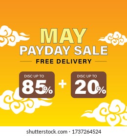 May Payday Sale Free Delivery Background