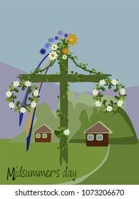  May Pole.Midsummer Festival.Midsummer's Day.