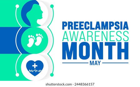 May is Preeclampsia Awareness Month background template. Holiday concept. use to background, banner, placard, card, and poster design template with text inscription and standard color. vector