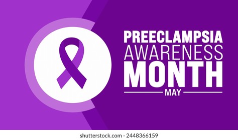 Mayo es la Plantilla de fondo del Mes de Concientización sobre la Preeclampsia. concepto de Festiva. se utiliza para la Plantilla de fondo, Anuncio, cartel, tarjeta y diseño de póster con inscripción de texto y color estándar. Vector