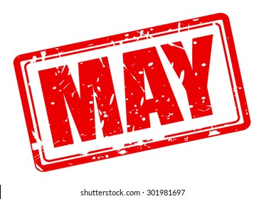 May red stamp text on white