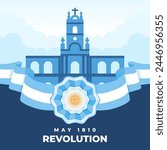 May Revolution Day Illustration vector background. Celebration of Argentina May Revolution. Vector eps 10