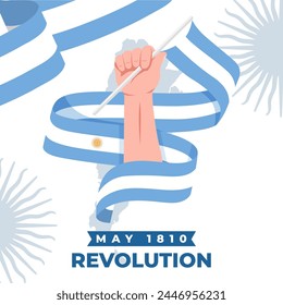 Fondo del Vector de ilustración del Día de la Revolución de Mayo. Celebración de la Revolución de Mayo en Argentina. Vector eps 10