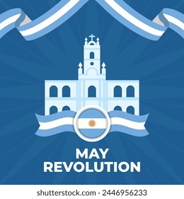 Fondo del Vector de ilustración del Día de la Revolución de Mayo. Celebración de la Revolución de Mayo en Argentina. Vector eps 10