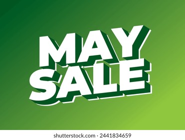 May sale. Text effect design in 3 dimensions style and eye catching colors