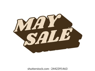 May sale. Text effect design in 3 dimensions style and eye catching colors