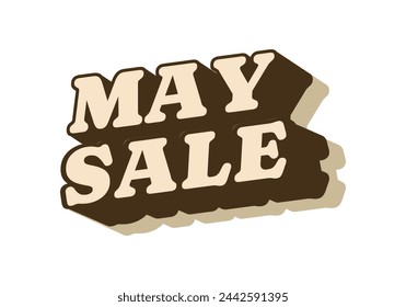 May sale. Text effect design in 3 dimensions style and eye catching colors
