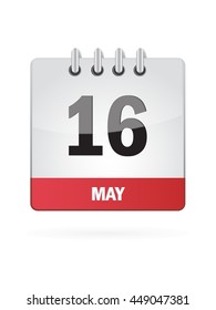 May Sixteen. Calendar Icon