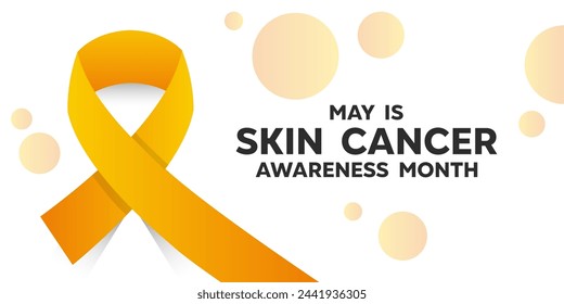 Mayo es el mes de la conciencia del cáncer de piel. Cinta naranja . Ideal para tarjetas, banners, afiches, redes sociales y más. Fondo blanco.