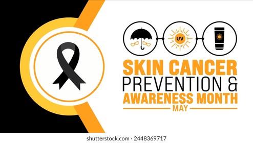 May is Skin Cancer Prevention and Awareness Month background template. Holiday concept. use to background, banner, placard, card, and poster design template with text inscription and standard color.