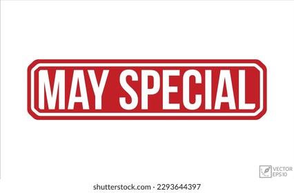 May Special Red Rubber Stamp vector design.