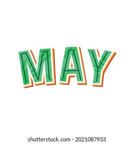 May Sticker Icon Isolated On White Background