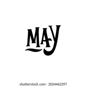 May Sticker Icon Isolated On White Background