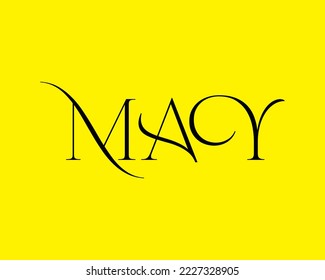 May Stylish diseño Mes Nombre en la ilustración vectorial de fondo amarillo eps10.