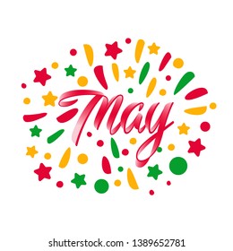 May Text Lettering Typography Vector Illustration Stock Vector (Royalty ...