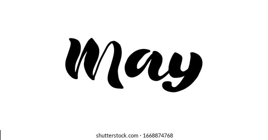 May text modern calligraphy vector, Handwritten letters illustration.
