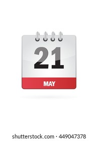 May Twenty One. Calendar Icon