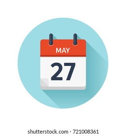 May. Vector flat daily calendar icon. Date and time, day, month 2018. Holiday. Season.
