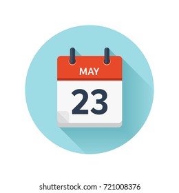 May. Vector flat daily calendar icon. Date and time, day, month 2018. Holiday. Season.