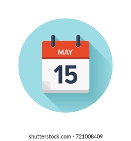 May. Vector flat daily calendar icon. Date and time, day, month 2018. Holiday. Season.