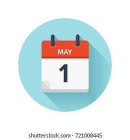May. Vector flat daily calendar icon. Date and time, day, month 2018. Holiday. Season.