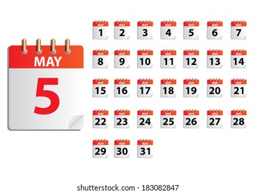 MAY Vector months  calender