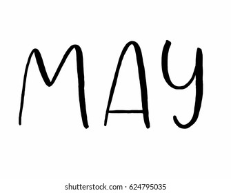 May Word Hand Writing Vector Stock Vector (Royalty Free) 624795035 ...