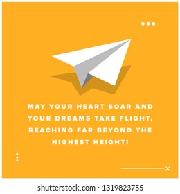 May your heart soar and your dreams take flight, reaching far beyond the highest height Inspirational Quote Poster Design