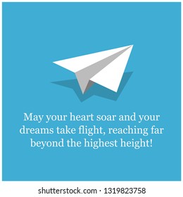 May your heart soar and your dreams take flight, reaching far beyond the highest height Inspirational Quote Poster Design