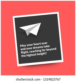 May your heart soar and your dreams take flight, reaching far beyond the highest height Inspirational Quote Poster Design