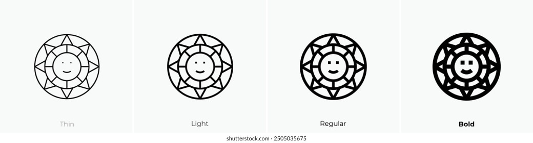 maya calendar icon. Thin, Light Regular And Bold style design isolated on white background