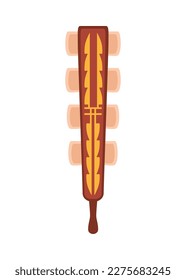 Maya civilization ancient artifact on white background flat vector illustration