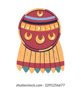 Maya civilization artifact. Aztec cultural object cartoon vector illustration