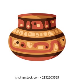 Maya civilization culture composition with isolated image of ancient vase vector illustration