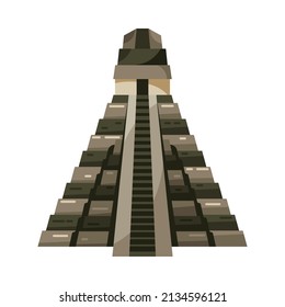 Maya civilization culture composition with isolated image of ancient pyramid building vector illustration