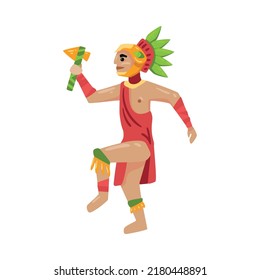 Maya civilization culture composition with tribal doodle image on blank background vector illustration