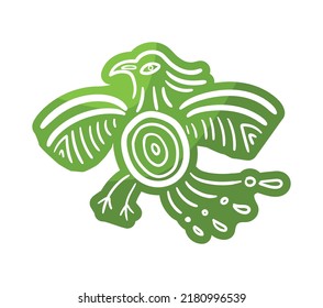 Maya civilization culture composition with tribal doodle image on blank background vector illustration