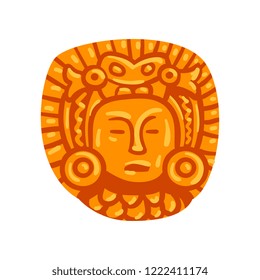 Maya civilization symbol, American tribal culture element vector Illustration on a white background