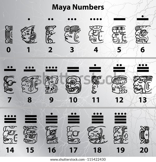 Vector De Stock Libre De Regalias Sobre Numeros Mayas115422430