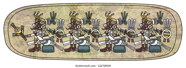 Maya ornament on the stone