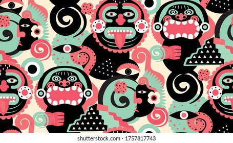 Maya pattern seamless design. Decoration textile and paper series