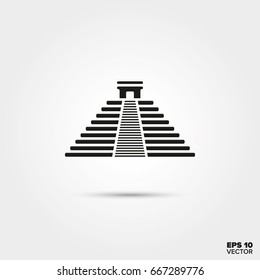 Pirámide maya, Chichen Itza, México. Icono del vector EPS 10.