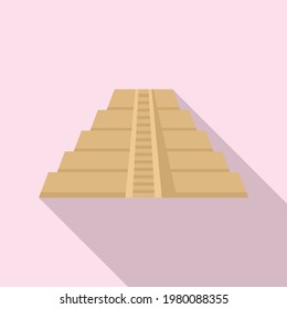 Maya pyramid icon. Flat illustration of Maya pyramid vector icon for web design