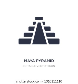 Maya Pyramid Icon On White Background. Simple Element Illustration From Monuments Concept. Maya Pyramid Icon Symbol Design.