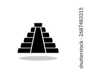Maya pyramid icon with shadow