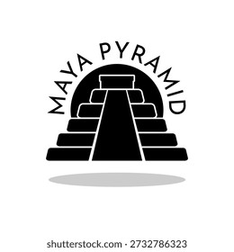 Icono de la pirámide Maya con sombra