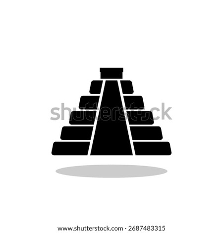 Maya pyramid icon with shadow