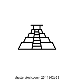 Maya-Pyramidensymbol. Einfaches Maya-Pyramidensymbol für Social Media, App und Webdesign. Vektorgrafik