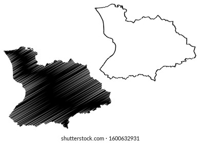 Mayaguez municipality (Commonwealth of Puerto Rico, Porto Rico, PR, Unincorporated territories of the United States) map vector illustration, scribble sketch Nuestra Senora de la Candelaria map